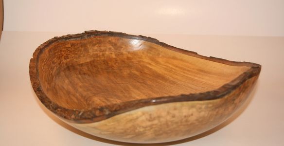 Natural Edge Maple Bowl 11 1/4 by 13 1/8 by 4 inches high.