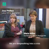 Screenshot of Huffington Post video interview with Jess Phillips MP and Maria Miller MP