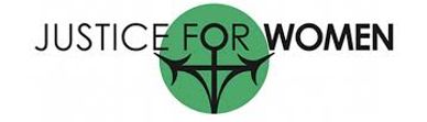 Logo: Justice For Women
Black writing, green circle and female symbol combined with a womb symbol