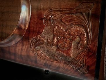 Stock carving, incised carving, relief carving stock refinishing hand-rubbed linseed oil finishing