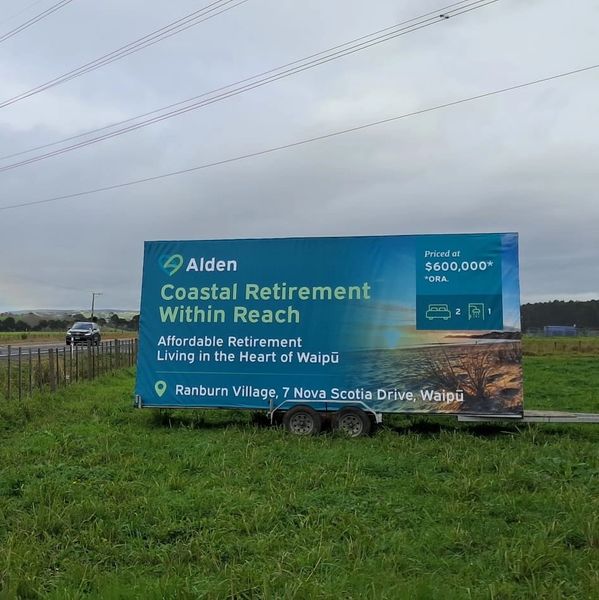 Alden Care Homes - Waipu - Roadside Reach - Mobile Billboard Trailer