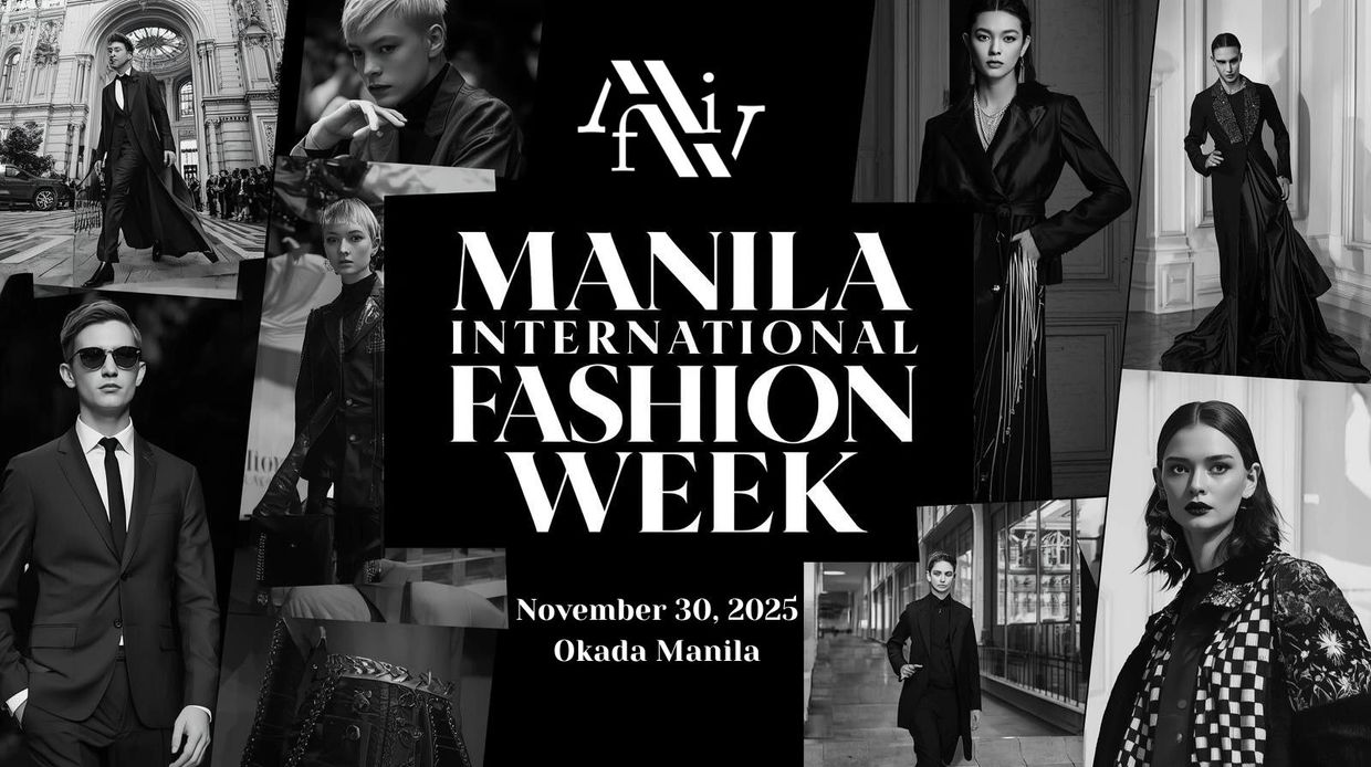 Manila International Fashion Week 2025 promotional collage featuring diverse runway models.
