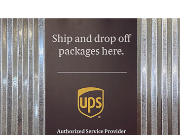 UPS drop off location in store.