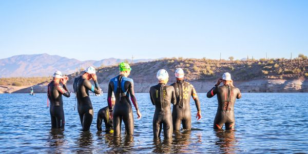 Swimmers going for an open water session