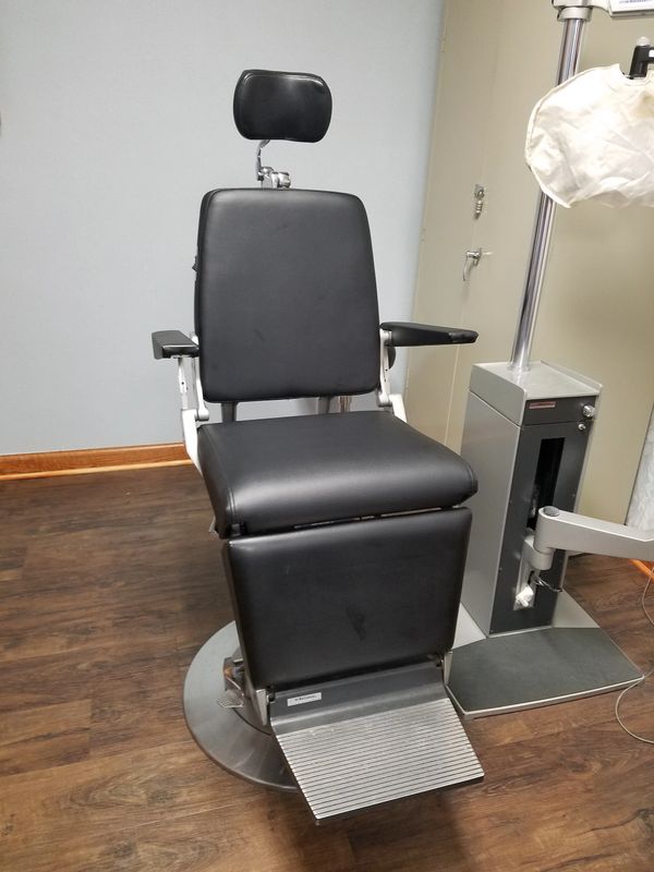 Dentist, optometrist, Chair, black, armrest, headrest, sitting,upholstery