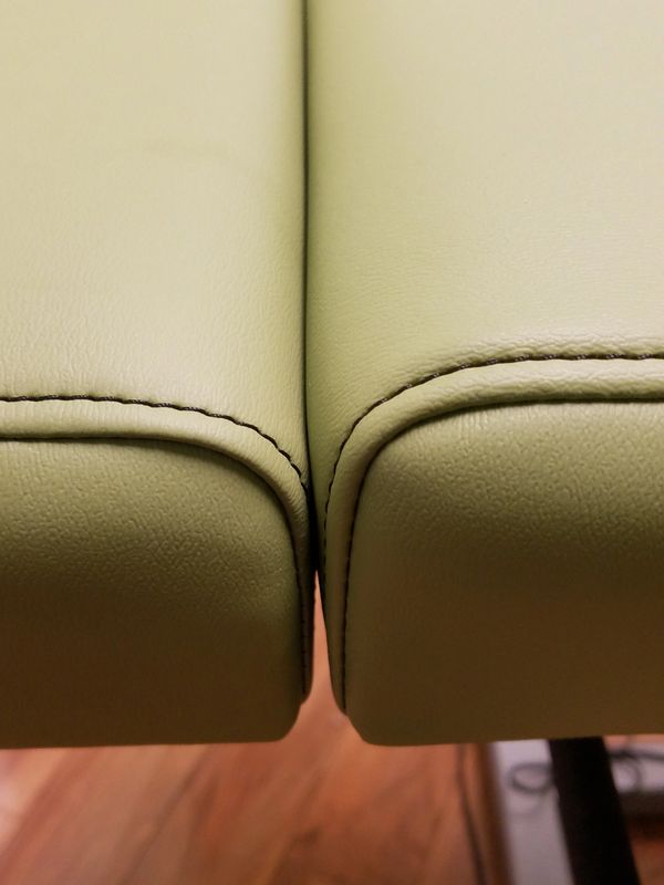 close up, stitching, green, chiropractor, cushion, double, protective, soft, vinyl
