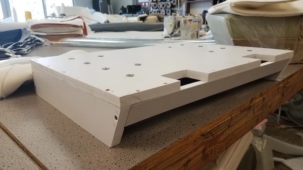 Plastic and wood plank for placing marine boat and yacht seat cushion