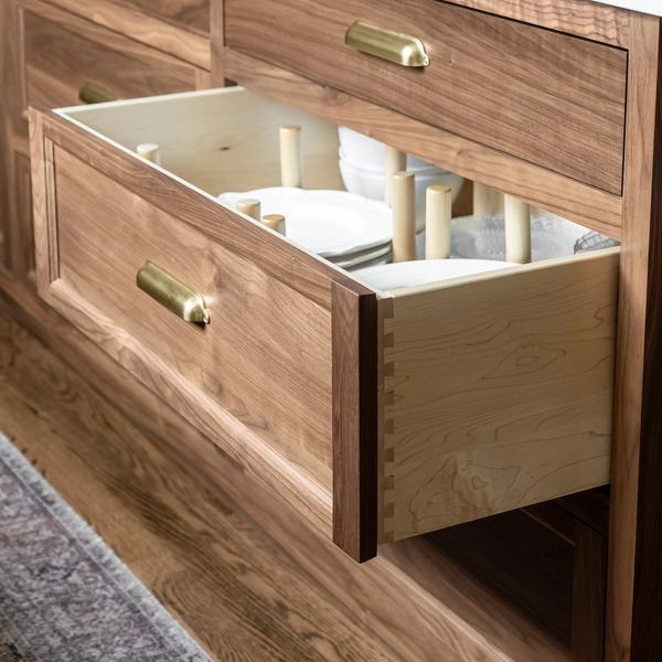 custom cabinet drawer dovetail walnut