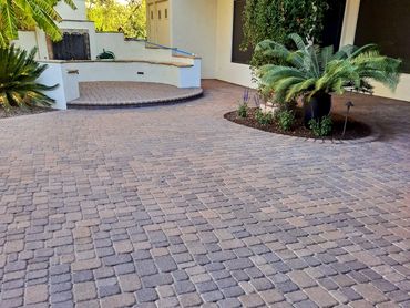 Pavers in backyard