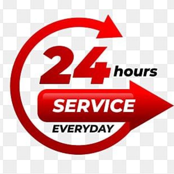 24 hours service available every day.