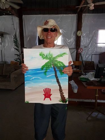 Painting made by a blind painter that was at a Paint party with Paint it Priti