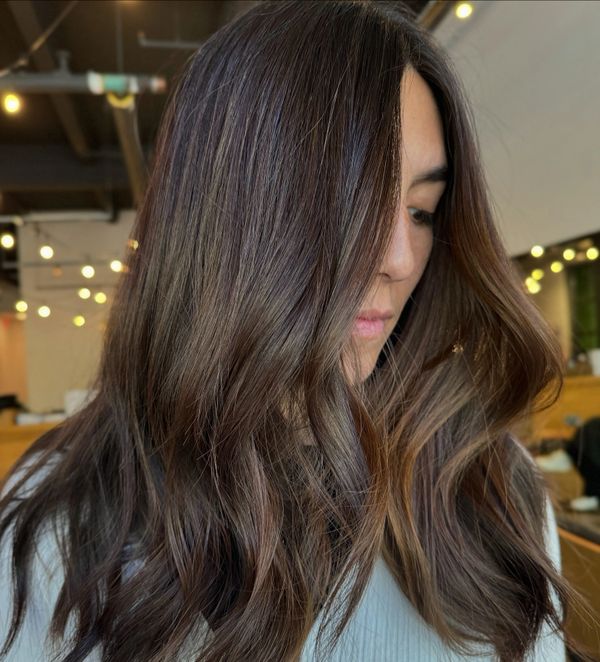 Face frame Balayage to add dimension for a low maintenance look