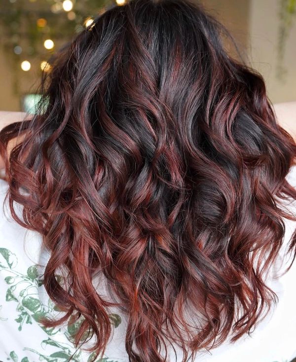 Vibrant and sultry..adding lots of dimension with this highlight and glaze long layered style.