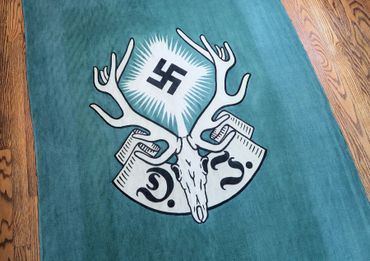 Original WW2 German DJ Deutsche Jagerschaft Jägerschaft Hunting Association Banner on Pole