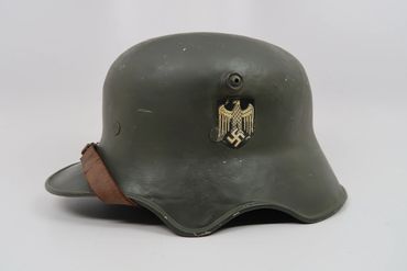 Original WW2 German Ear Cut Out Helmet with Heer Decal