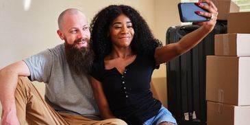 couple taking selfie enjoying each other marriage