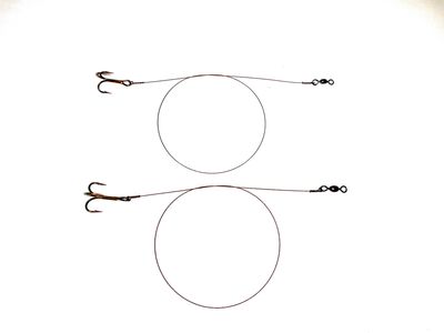 Handtied Ice Fishing Wire Leaders.  Available in a variety of sizes for fishing Walleye and Northern