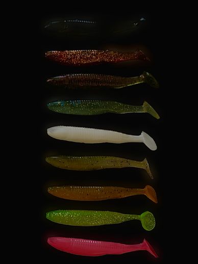 Replacement  Split Belly Shads are available in a variety of colors in 3”, 4” and 6”.