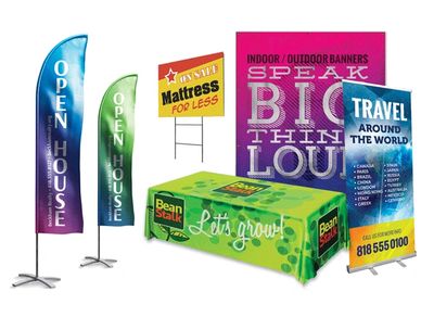 Large Format Banners, Flags, Lawn/Yard Signs, and Posters printing for Event and Tradeshows
