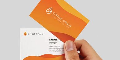 High quality business cards, with a variety of stocks and finishes: Suede, Aqueous, Silk and UV coat