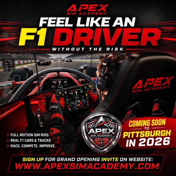 Experience F1 racing risk-free with Apex Sim Academy's full-motion simulators.