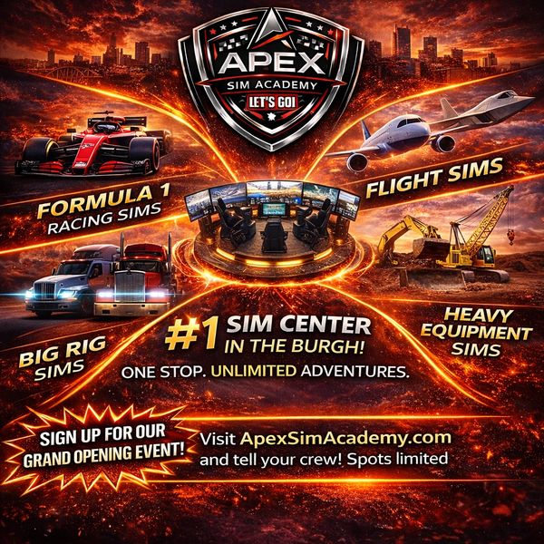 Apex Sim Academy offers top simulation experiences in racing, flight, big rigs, and heavy equipment in Pittsburgh.