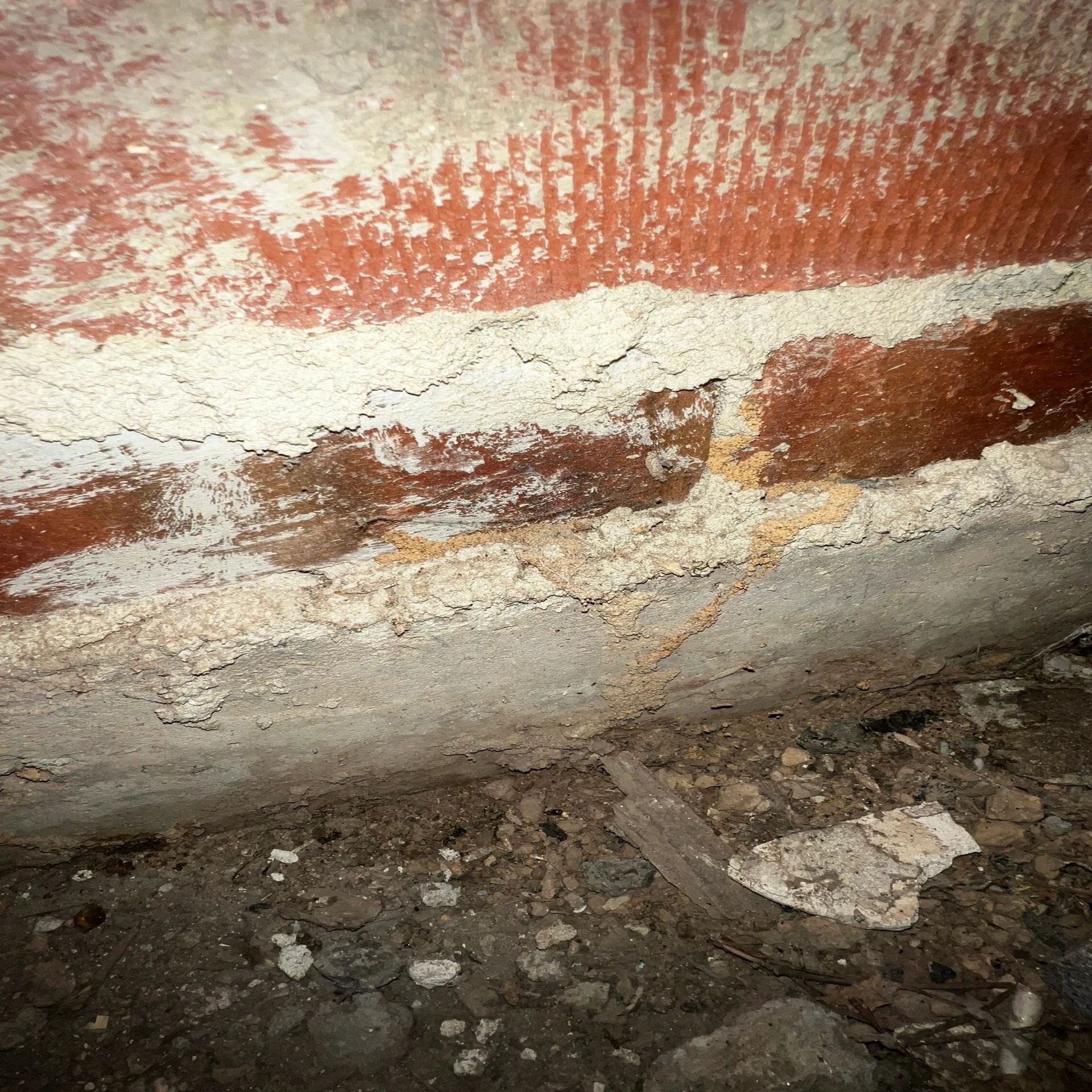 Termite tunnels found on a customer's home.