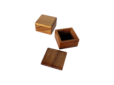 small square koa boxes with lids