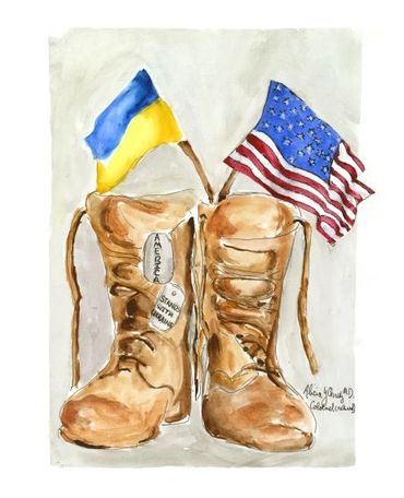 Ukrainian For the People water color artwork