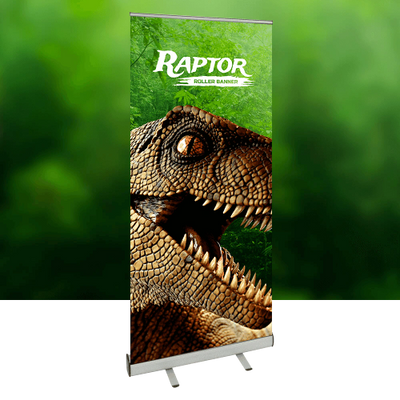 best seeling raptor roller banner from www.promoprint.co.uk