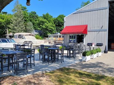 Our new bar and patio - a great place to gather for food and fun
