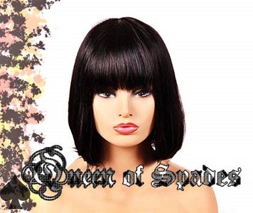 Queen Candy Collection: Queen of Spades Short Straight Bob Set, Lace Front Wig
