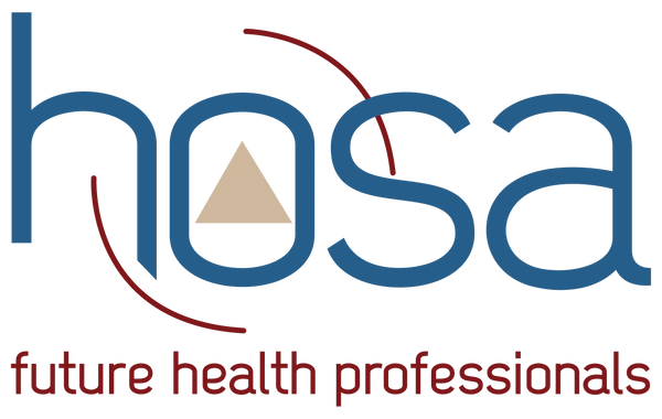 HOSA logo with the tagline 'future health professionals' in blue and red colors.