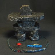 Granite Inukshuk on Glass base