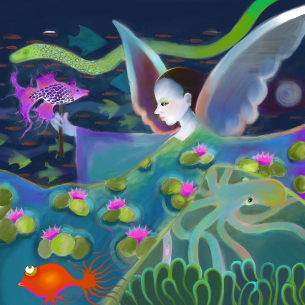 A fantasy illustration of a mermaid.