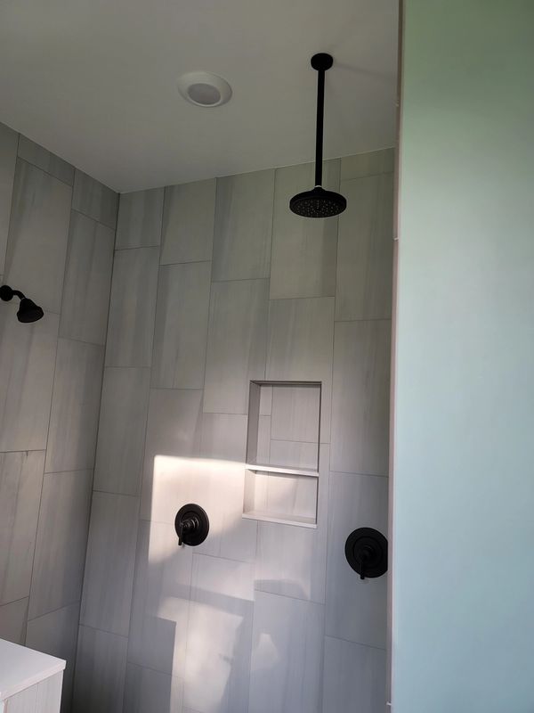Modern shower with rainhead