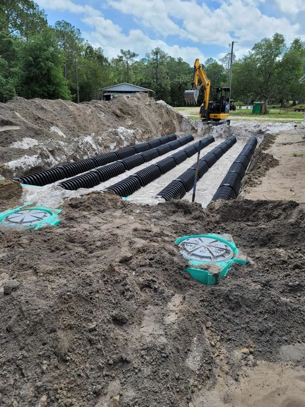 New drainfield installation