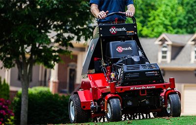 Stand on exmark equipment