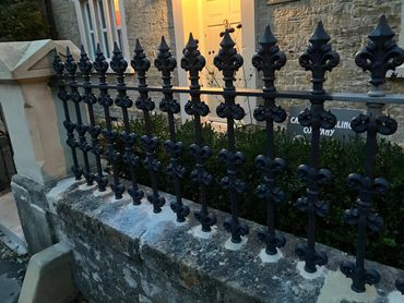 200 year old cast iron railings restoration in Wells, Somerset.