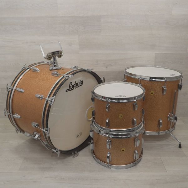 Ludwig Custom Accent Gold Sparkle 5 piece Drum Rental