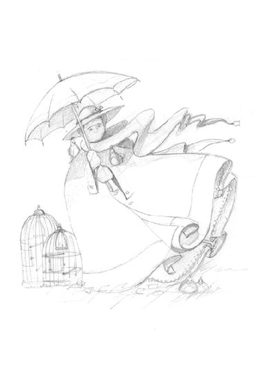 Une dame se tenant debout malgré le vent qui souffle fort,