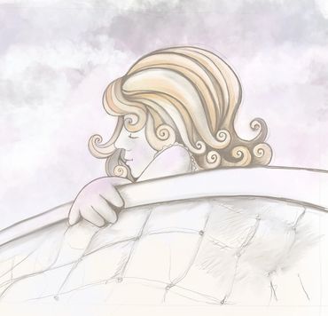 Une femme à, la chevelure bouclée dormant paisiblement en rêvant de s'accomplir.