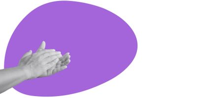 Hands clapping with a purple background