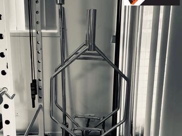 Hex bars and barbells in a personal training studio