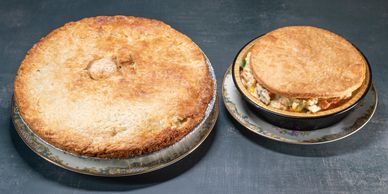 Small pot pie and large pot pie