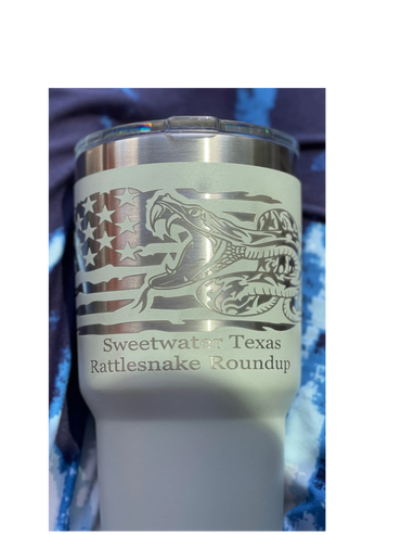 Custom tumbler cup laser engraving.