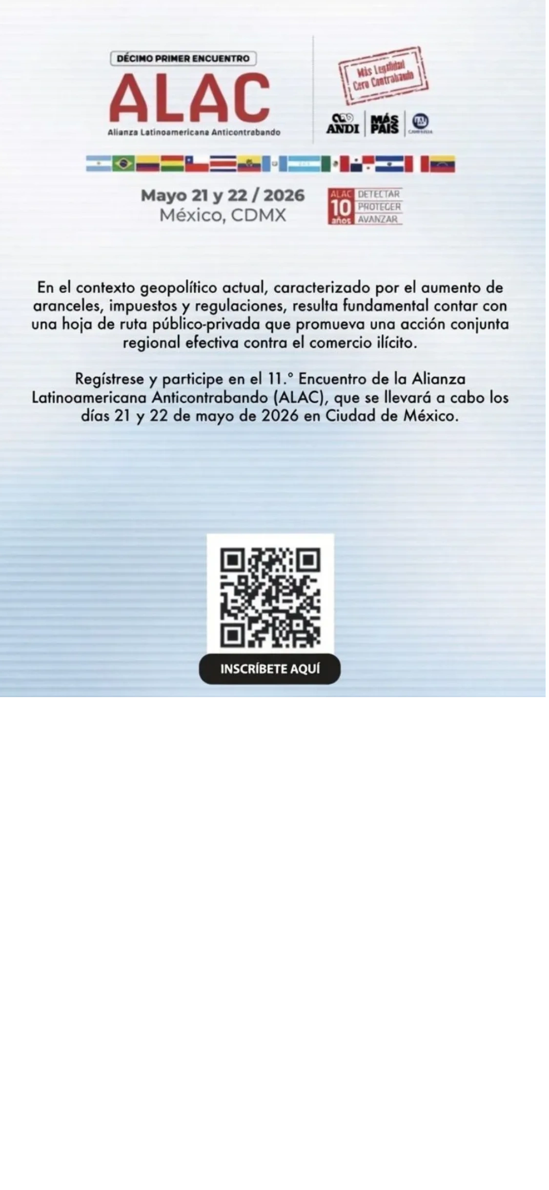 La Alianza Latinoamericana Anticontrabando (ALAC) líderes comprometidos con la legalidad.