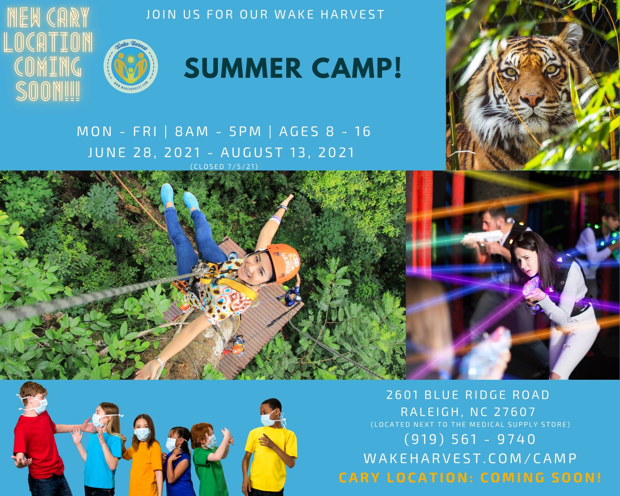Raleigh wake county harvest summer camp teens kids family fun affordable cheap five star 5 cary