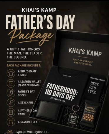 $40 package includes a T shirt, socks, keychain, wallet, a snack and a Father’s Day card.