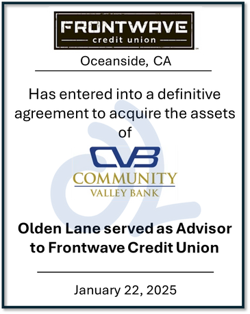 Logos of Frontwave Credit Union and Community Valley Bank shown in a financial advisory flyer.